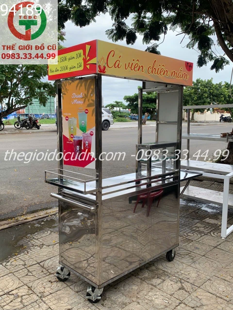 Tủ inox bán thức ăn