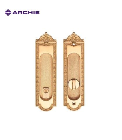 Khóa cửa lùa Archie bằng đồng AS1031-C01-02 mạ vàng 24K