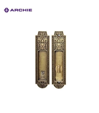 Khóa cửa lùa tân cổ điểnArchie AS1031-C02-25, màu Đồng Xanh