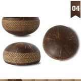 Chén (Bát) Gáo Dừa Họa Tiết Hoa Văn