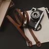 Dây đeo máy ảnh da thật Minimal Leather Strap - Màu nâu - By Cammix - Dành cho máy Fuji, Nikon, Canon, Olymlus....