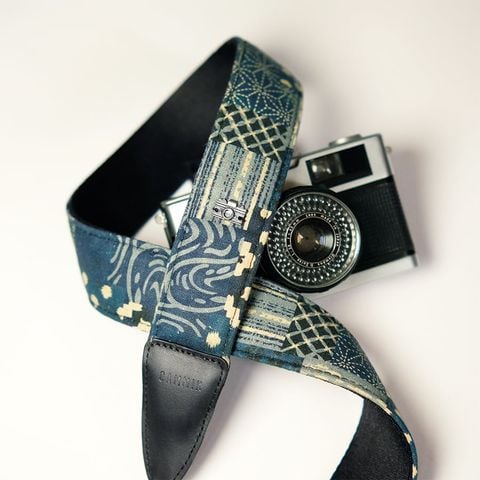  [NEW] Dây đeo máy ảnh hoạ tiết Nhật Bản - Hoa - Xanh Denim - Camera Strap Blossom bay dành cho máy ảnh Sony, Fujifilm, 