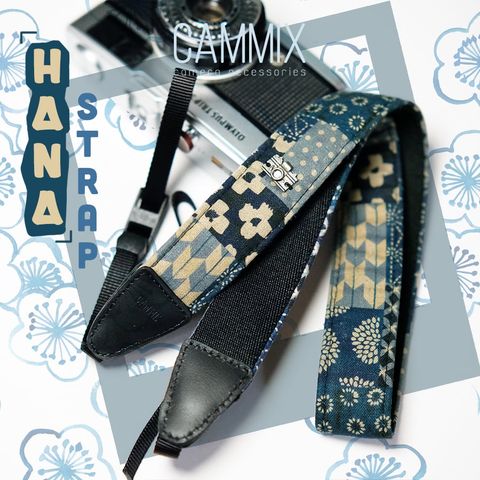 [NEW] Dây đeo máy ảnh hoạ tiết Nhật Bản - Hoa - Xanh Denim - Camera Strap Blossom bay dành cho máy ảnh Sony, Fujifilm, 