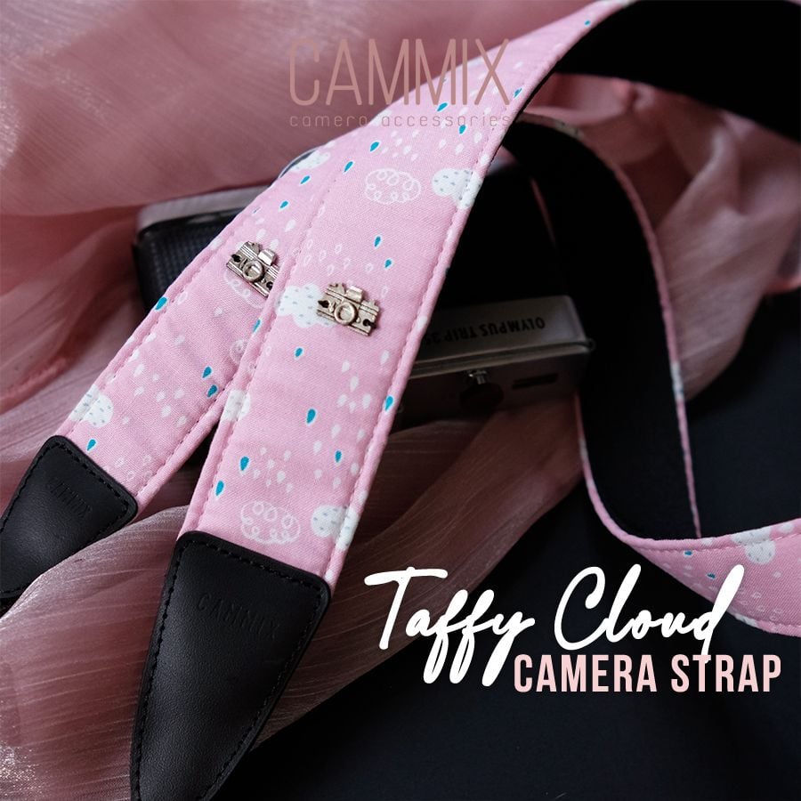 [NEW] Dây đeo máy ảnh - Camera Strap Taffy cloud dành cho máy ảnh Sony, Fujifilm, Canon, Nikon - Hồng dễ thương- MadebyCammix