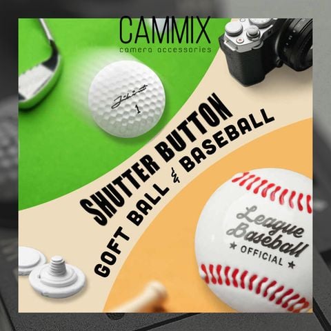  Shutter button - Nút bấm máy ảnh - Golf ball - Basketball - Cute - Dành cho máy Fuji, Nikon, Olympus..- Dán - Ren xoáy 