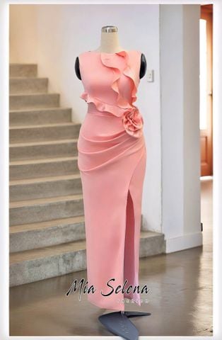 Đầm hồng cam thiết kế cao cấp