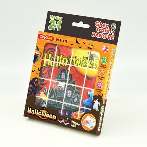 Trò chơi 2 in 1 Ghép tranh + Bảng vẽ : Halloween,DK81439