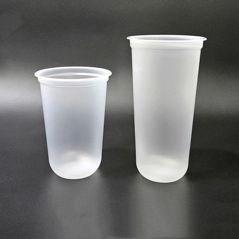 Ly Nhựa Đáy Bầu PP 90 - 500ml MỜ, Nắp Tim  Đựng Trà Sữa, Sinh Tố, Nước Ép, Rau Má