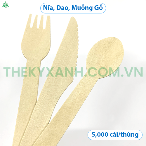  Nĩa Dao Muỗng Gỗ 