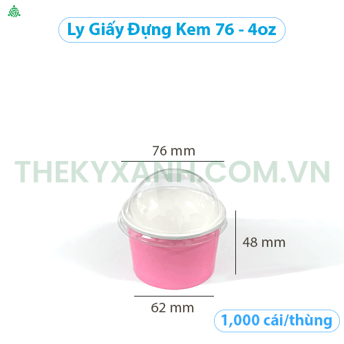  Ly Giấy Đựng Kem 76 - 4oz - 120ml 