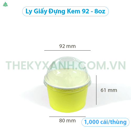  Ly Giấy Đựng Kem 92 - 8oz - 240ml 