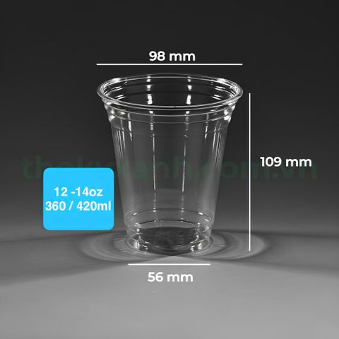 PET 98 - 12/14oz (360/420ml) - Ly Nhựa Cafe, Trà Sữa, Sinh Tố, Nước Ép, Rau Má