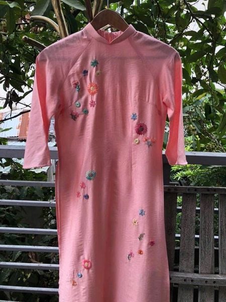  AD Linen - Hồng dâu - Thêu hoa 