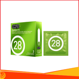 Bao cao su CARE 28 Comfort Fit trơn mỏng truyền thống - hương vani hộp 3 cái