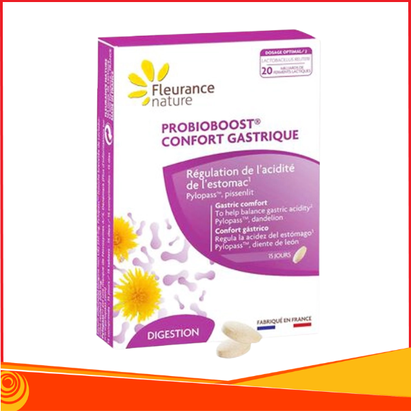 Hỗ Trợ Ức Chế Khuẩn Hp Và Giảm Trào Ngược Dạ Dày của Pháp PROBIOBOOST® CONFORT GASTRIQUE  Hộp 15 viên