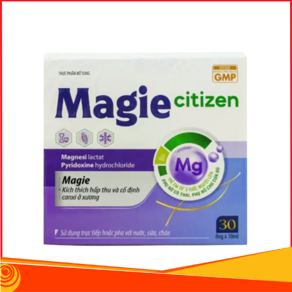 Magie Citizen - Hỗ trợ kích thích hấp thu và cố định canxi ở xương, Hộp 30 ống