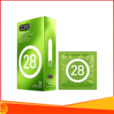 Bao cao su CARE 28 Comfort Fit trơn mỏng truyền thống - hương vani hộp 12 cái