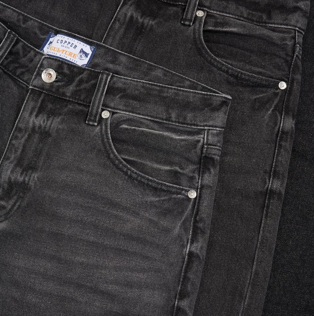 Straight - 12 Oz - Stone grey - Washed Denim Pants