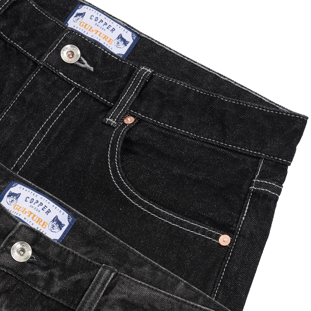 OG Slim - 12.5 Oz - Black - One Washed Denim Pants
