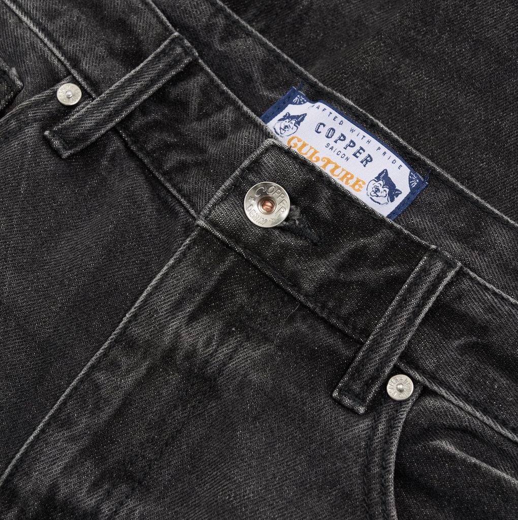 Straight - 12 Oz - Stone grey - Washed Denim Pants