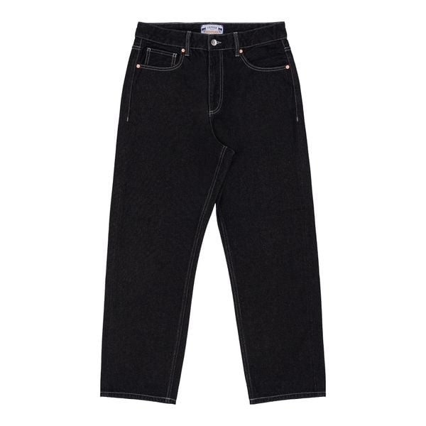  Straight - 12 Oz - Black - One Washed Denim Pants 