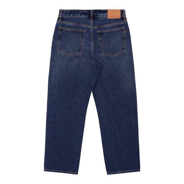  Straight - 12 Oz - Mid Blue - Washed Denim Pants 