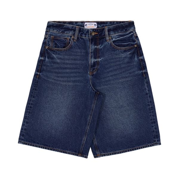  Short - 12 Oz - Mid Blue - Washed Denim Pants 