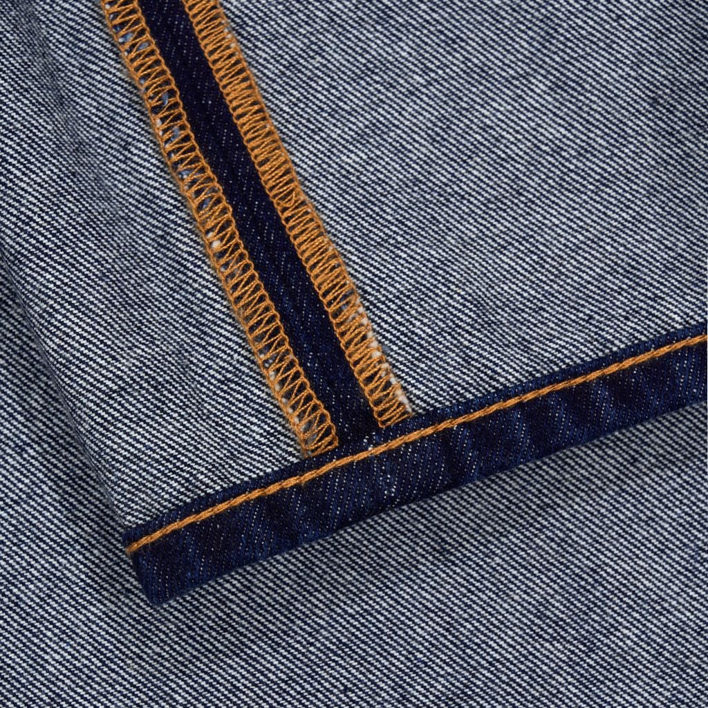 Straight - 12 Oz - Indigo / Yellow sewing thread  - One Washed Denim Pants (Chỉ vàng)