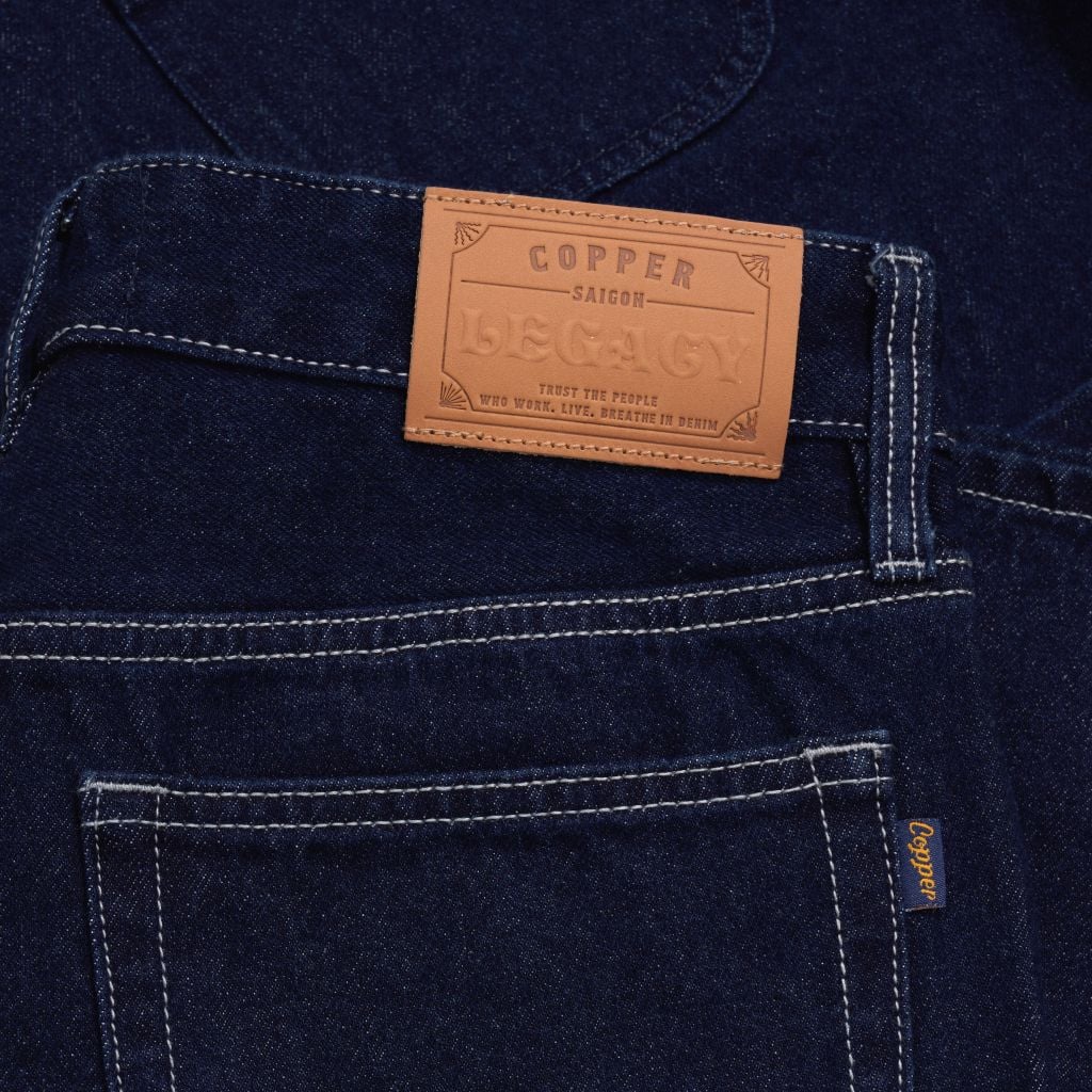 Straight - 12 Oz - Indigo / Grey sewing thread  - One Washed Denim Pants (Chỉ xám)