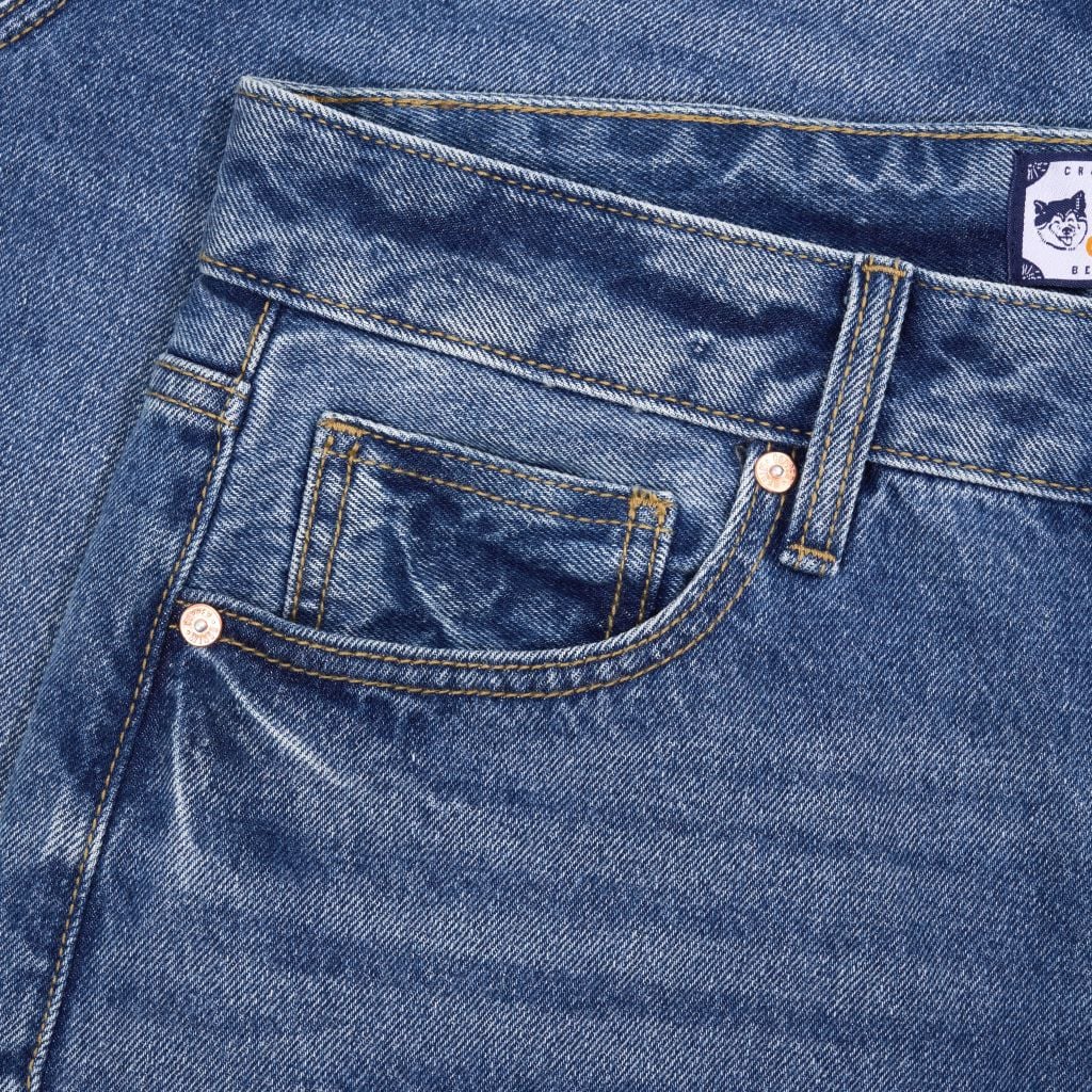 Straight - 12 Oz - Light Blue - Washed Denim Pants