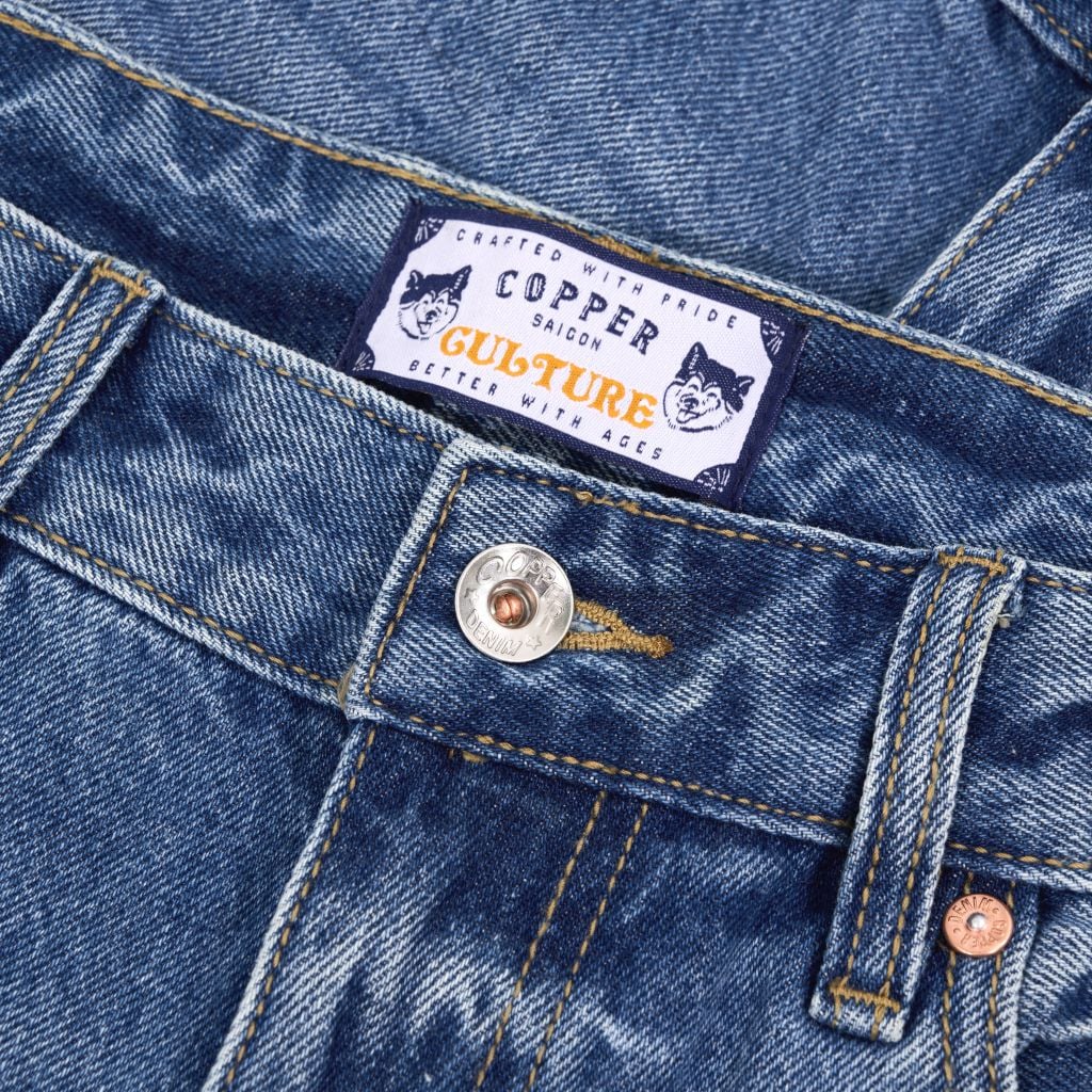 Straight - 12 Oz - Light Blue - Washed Denim Pants