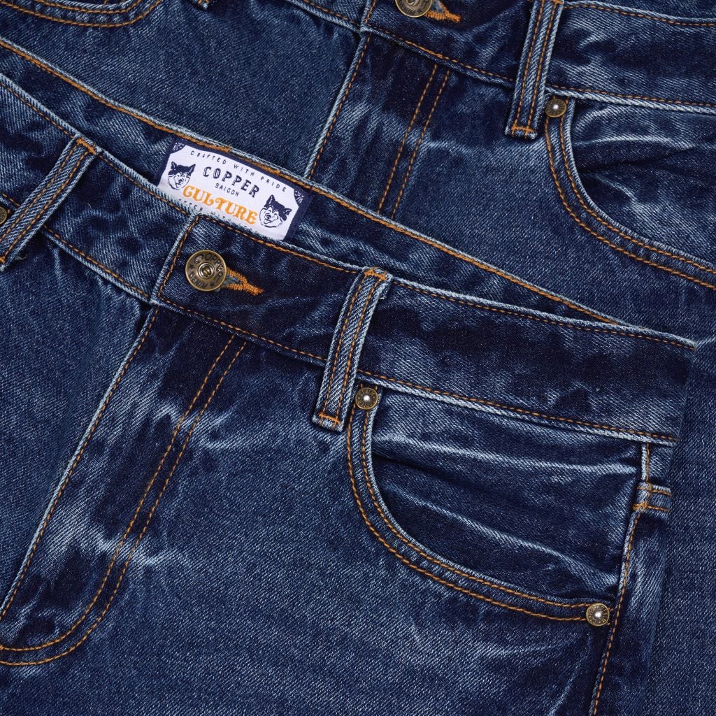 Straight - 12 Oz - Mid Blue - Washed Denim Pants