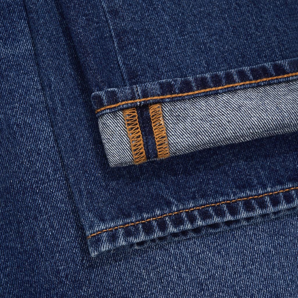 Straight - 12 Oz - Mid Blue - Washed Denim Pants