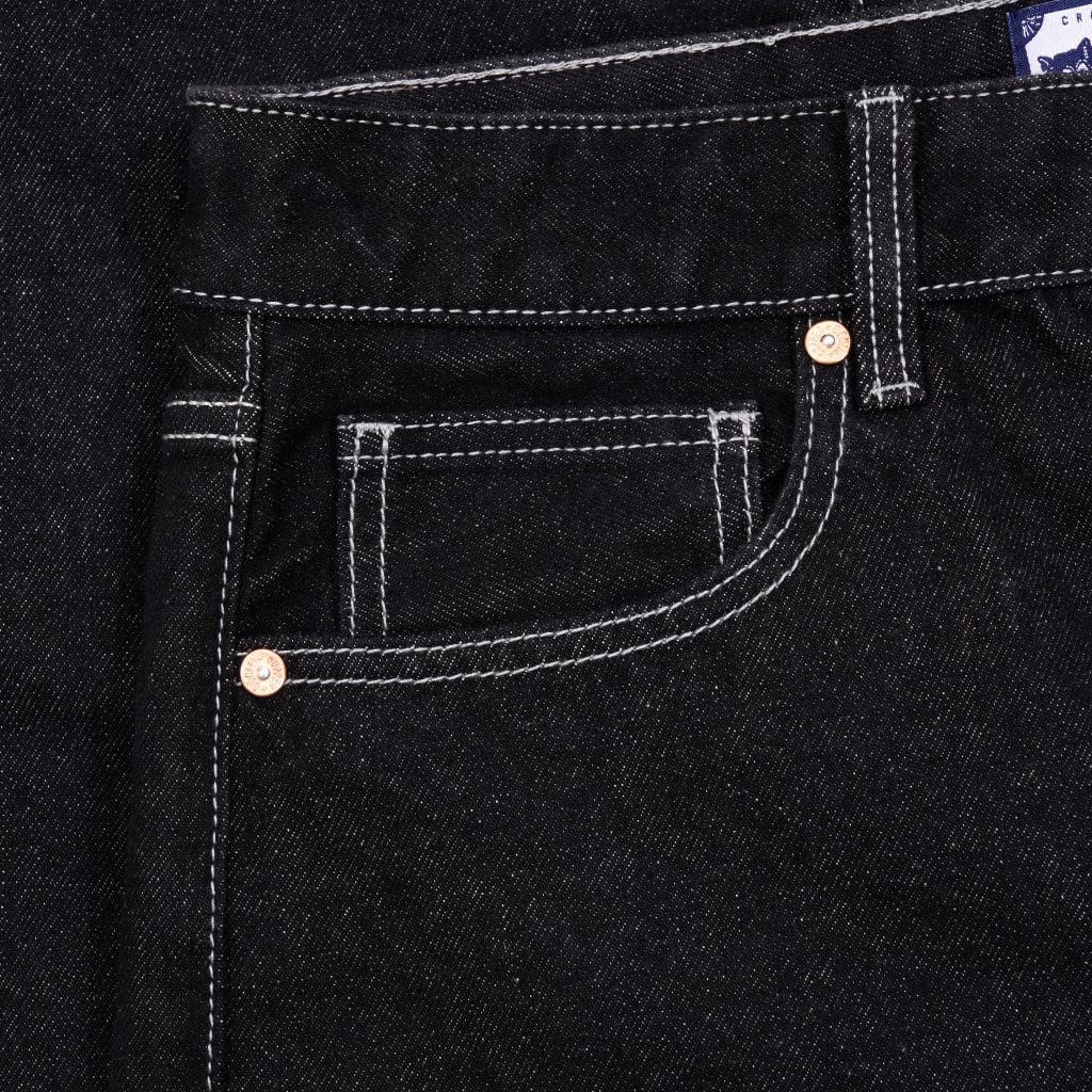 Straight - 12 Oz - Black - One Washed Denim Pants