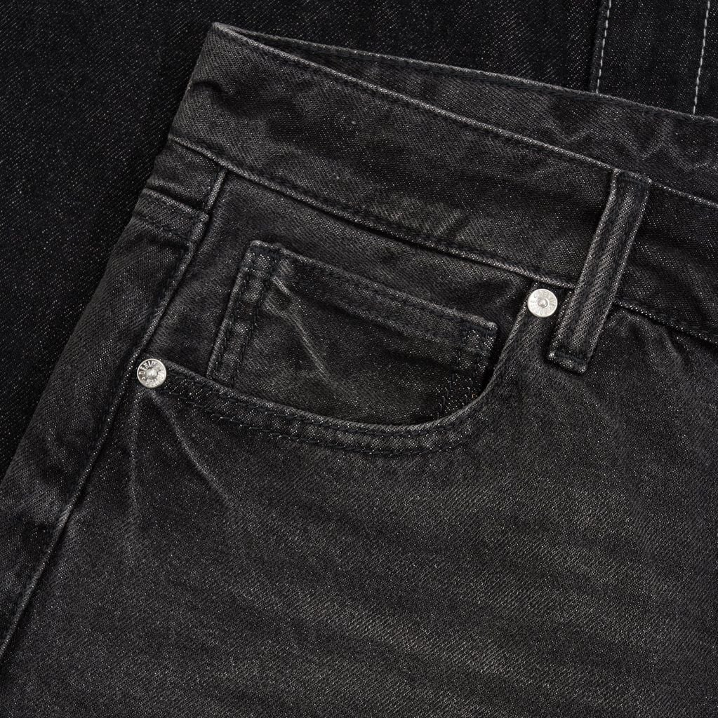 Straight - 12 Oz - Dark Grey - Washed Denim Pants
