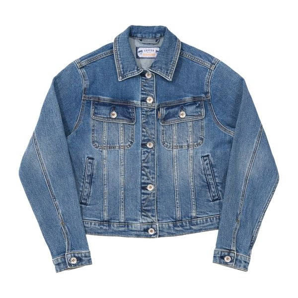 [ÁO KHOÁC NỮ] Type III Trucker – 12 Oz - Light Blue - Washed Denim Women’s Jacket 
