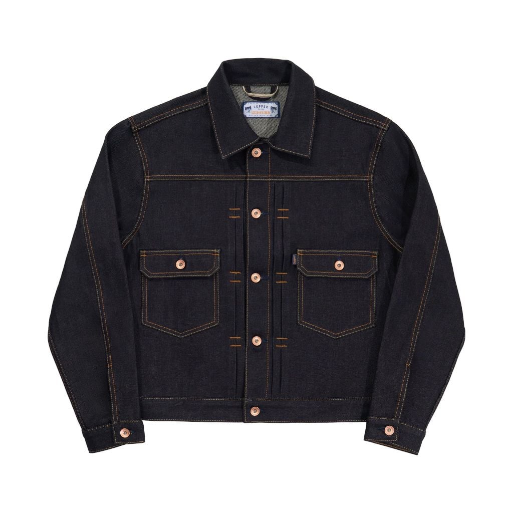 Type II - 14.5 Oz - Diamond Blue / Yellow sewing thread - Raw Selvedge Denim Jacket