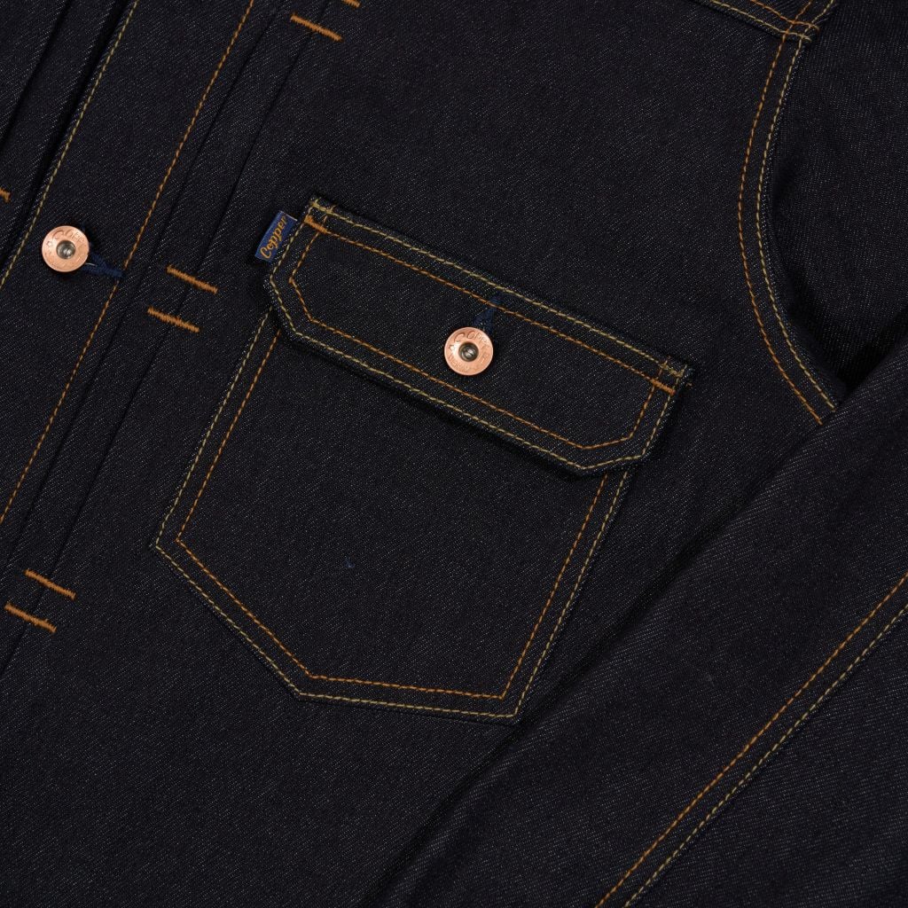 Type II - 14.5 Oz - Diamond Blue / Yellow sewing thread - Raw Selvedge Denim Jacket