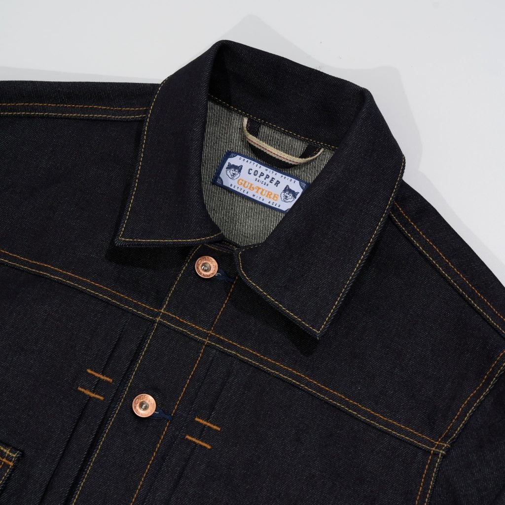 Type II - 14.5 Oz - Diamond Blue / Yellow sewing thread - Raw Selvedge Denim Jacket