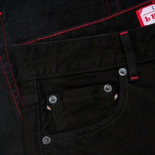  Straight – 15 Oz – All Black Slub - One Washed Selvedge Denim Pants 