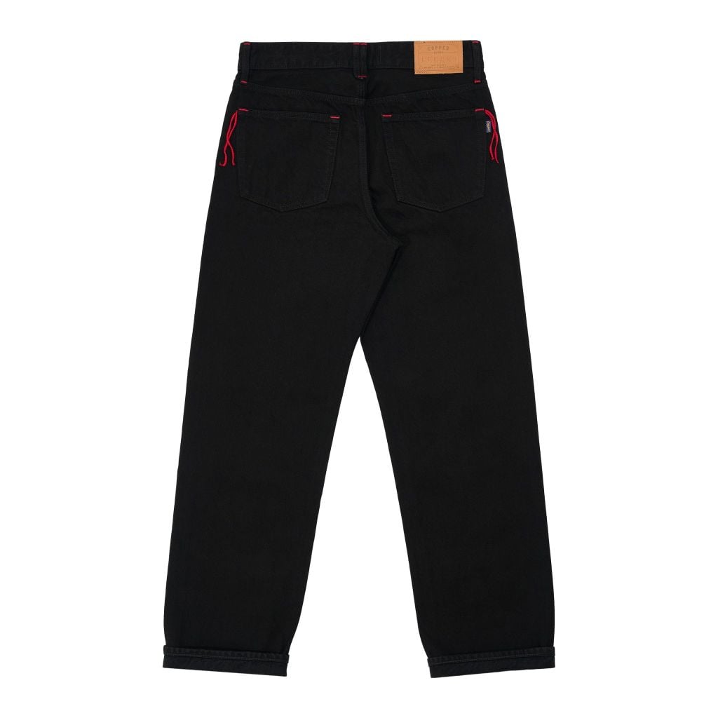 Straight – 15 Oz – All Black Slub - One Washed Selvedge Denim Pants