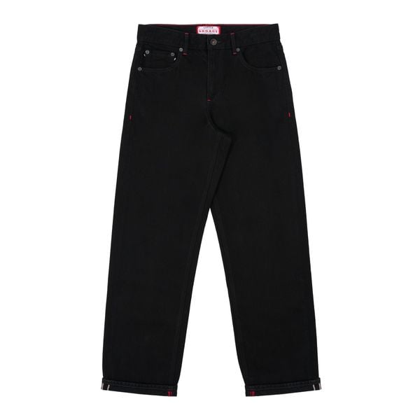  Straight – 15 Oz – All Black Slub - One Washed Selvedge Denim Pants 