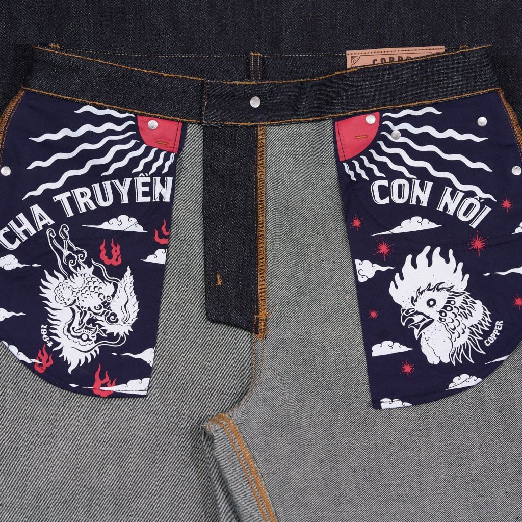 Relax - 18 Oz - Red Cast Cross Hatch - Raw Selvedge Denim Pants