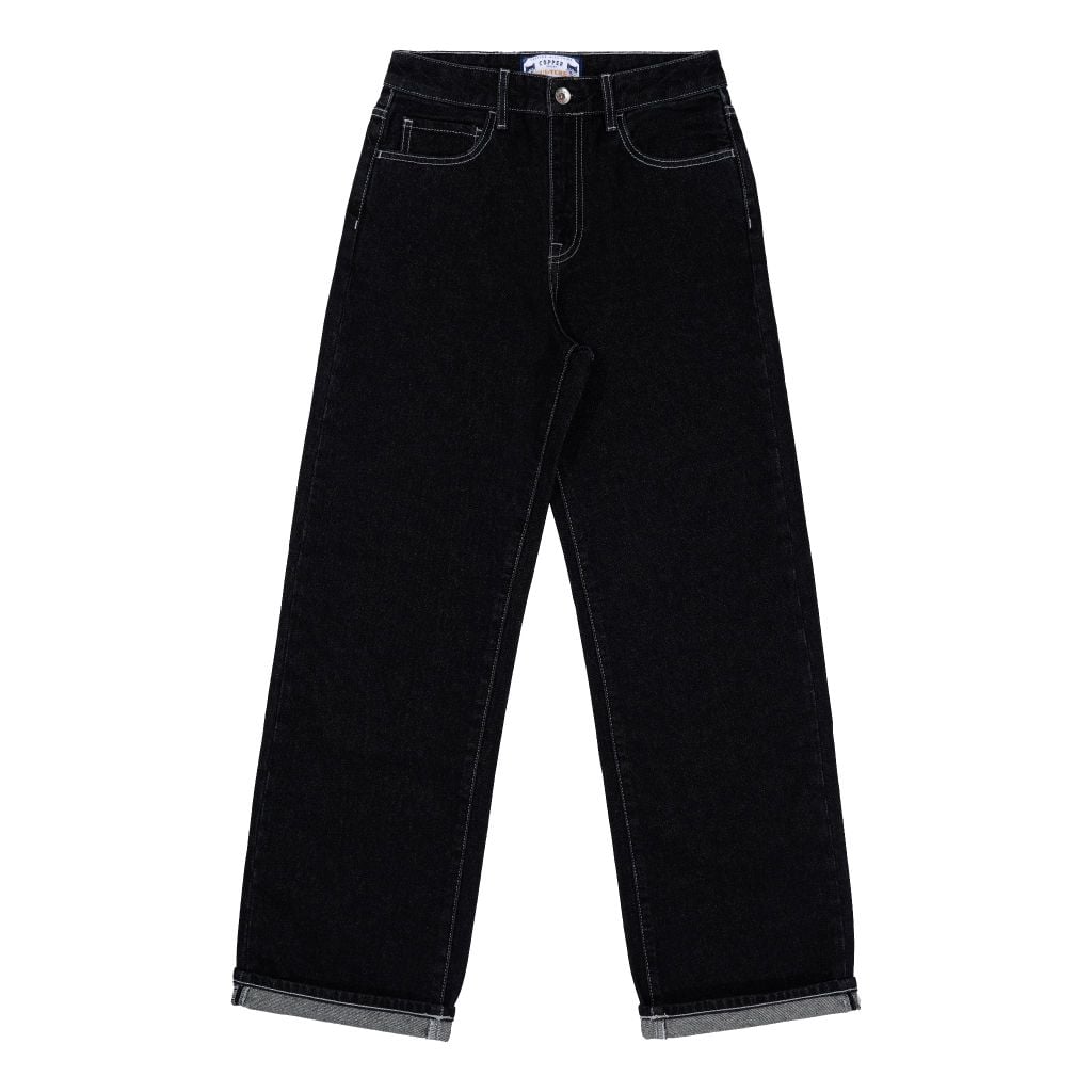 [QUẦN NỮ] Straight - 12oz - Black - One Washed Denim Pants
