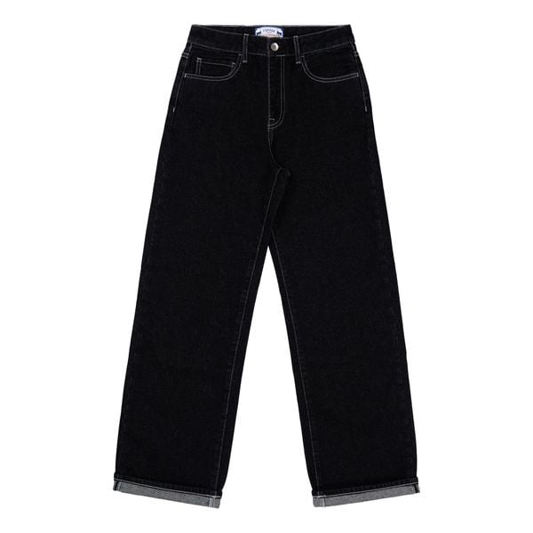  [QUẦN NỮ] Straight - 12oz - Black - One Washed Denim Pants 