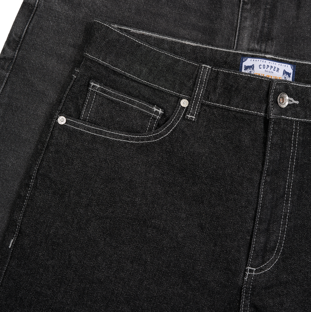 OG Slim - 12.5 Oz - Black - One Washed Denim Pants