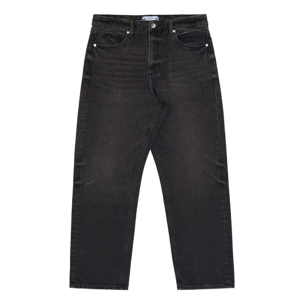 Straight - 12 Oz - Dark Grey - Washed Denim Pants