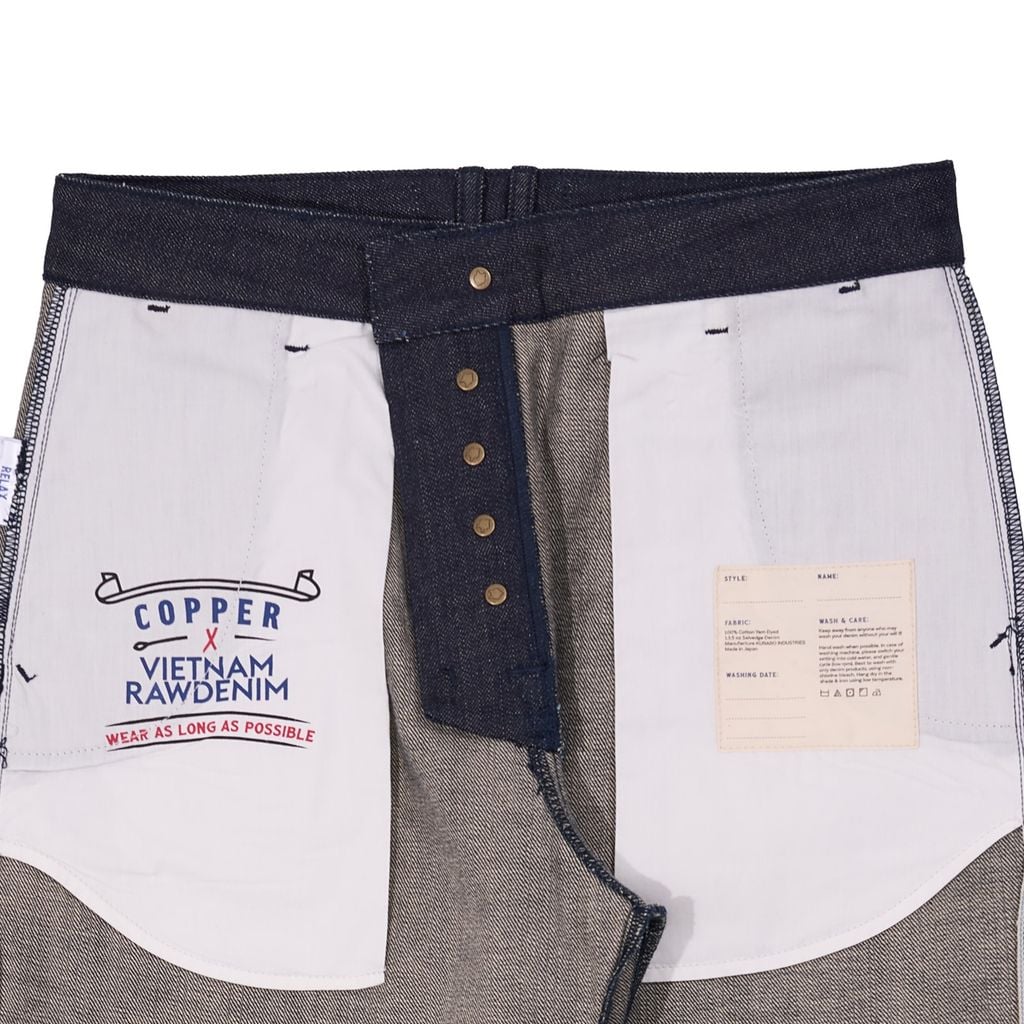 [VNRDxCOPPER] Relax - KURABO 13.5 Oz - Prime Blue - Raw Selvedge Denim Pants