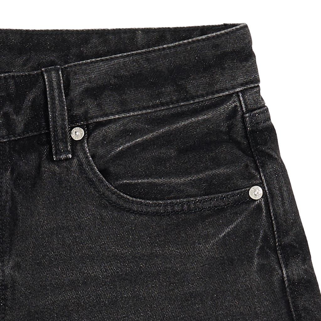 Short - 12 Oz - Dark Grey - Washed Denim Pants