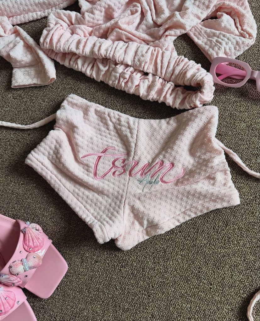  TSUN Quần Đùi Thun Knot Màu Hồng - Knot Me Pink [Bottom] 